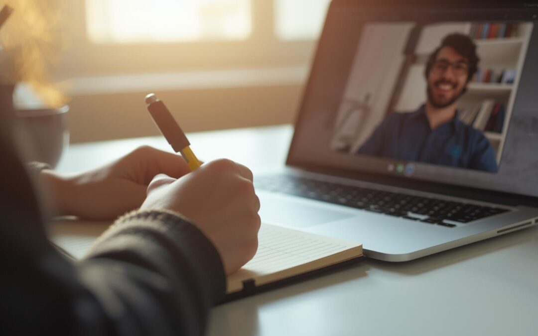 Lezione di ripetizioni italiano online su schermo laptop