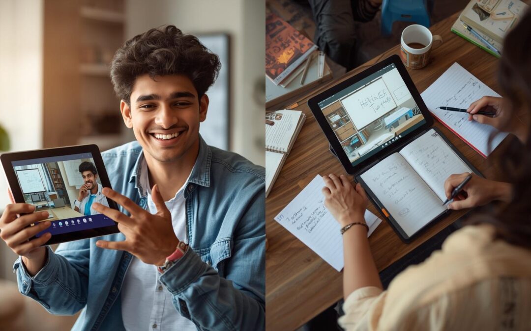 Studente che segue ripetizioni online o a domicilio